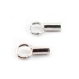 Embouts  pour cordon 1 mm argent 925 Rhodié x4pcs