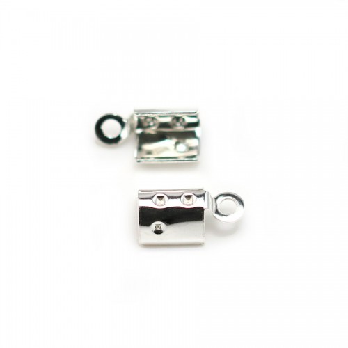 Embout pince en argent 925, pour cordon et lacet, 3mm x 4pcs