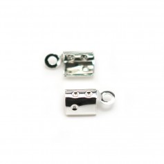 Embout pince en argent 925, pour cordon et lacet, 3mm x 4pcs
