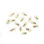 Embout mini-pince en argent 925 doré, pour fil 0.5mm x 6pcs