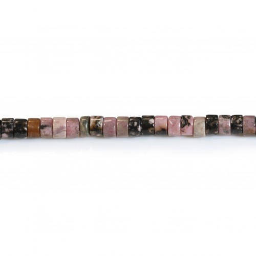 Rhodonite, en forme de rondelle Heishi 2x4mm x 40cm
