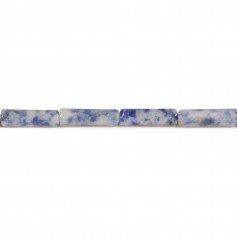 Jaspe de tache bleue, en forme de tube 4x13mm x 40cm