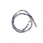Jaspe de tache bleue, en forme de tube 4x13mm x 40cm