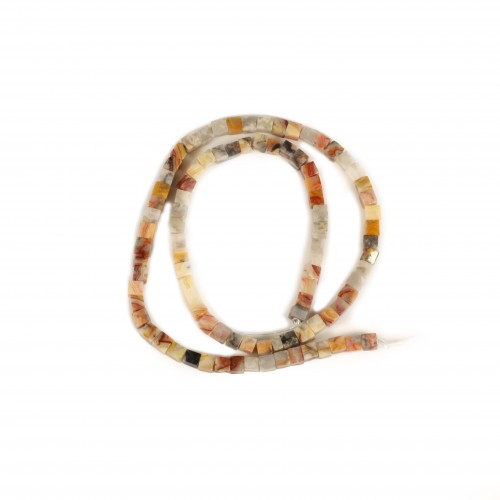 Agate crazy lace (Agate mexicaine) cube, 4mm x 40cm
