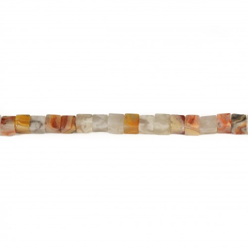 Agate crazy, en forme  de cube 4mm x 40cm