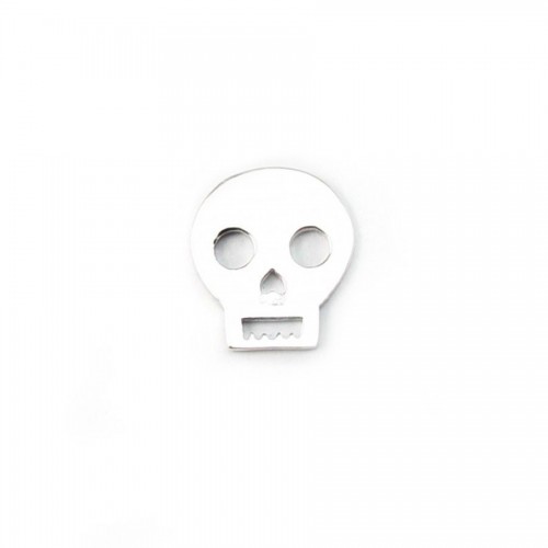 Argent 925 Tête de mort 12 mm  x 1pcs