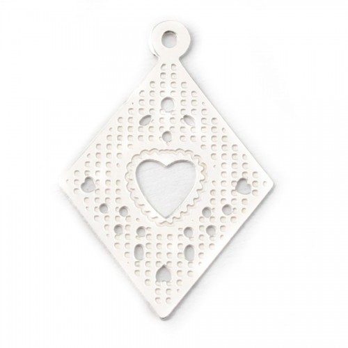  intercalaire rhombe18x13mm Argent  925 x 2 pc