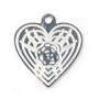  intercalaire Coeur ajouté Argent 925 11x11mm x 2 pc