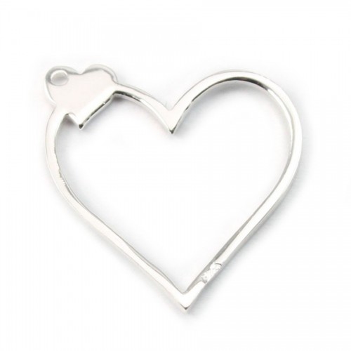 Argent 925 intercalaire coeur ajouté 20x20 mm x 1pc