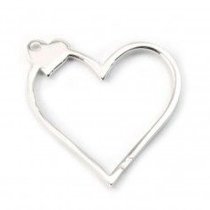 Argent 925 intercalaire coeur ajouté 20x20 mm x 1pc