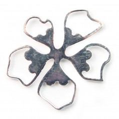 Argent 925 intercalaire Fleur ajouté 16x14 mm x 1pc