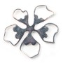 Argent 925 intercalaire Fleur ajouté 16x14 mm x 1pc
