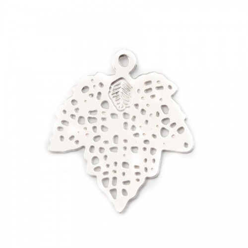 Silver 925 openwork leaf spacer 11x15mm x 2pc