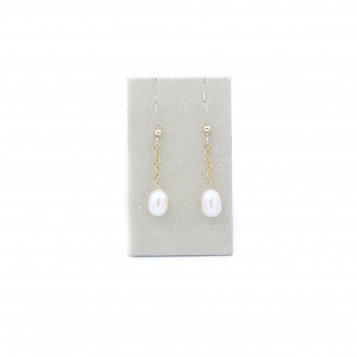 Boucle d’oreille en gold filled & perles de culture d'eau douce x 2pcs