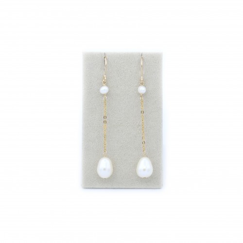 Boucles d’oreilles en gold filled & perles de culture d'eau douce x 2pcs