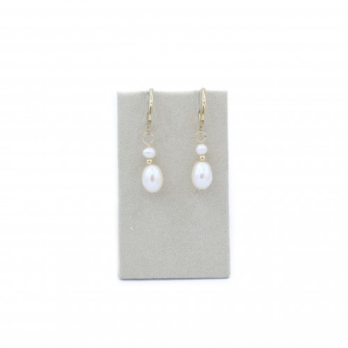 Boucle d’oreille en gold filled & perles de culture d'eau douce x 2pcs
