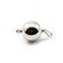 Argent 925 RHODIE Fermoir soufflet  rond 12mm x 1pc  