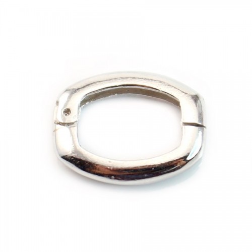 Oval Clasp, 925 Silver rhodium, 14x18mm x 1pc