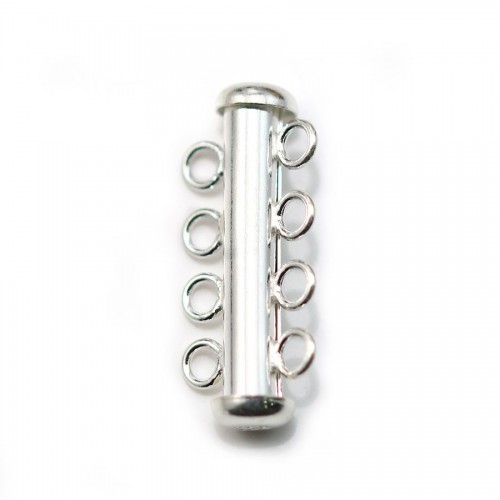 Argent 925 Fermoir Tube 4  Rang  26mm x 1pc