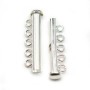 Argent 925 Fermoir Tube 5 Rang 30.5 mm x 1pc