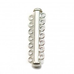 Fermoir en tube 7 rangs, en argent 925 37.7mmx11mm x 1pc