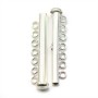 Fermoir en tube 7 rangs, en argent 925 37.7mmx11mm x 1pc