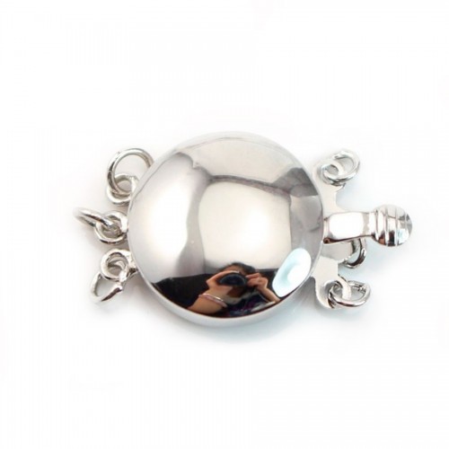 Round Cabochon Clasp,  925 Silver  16mm x 1pc 