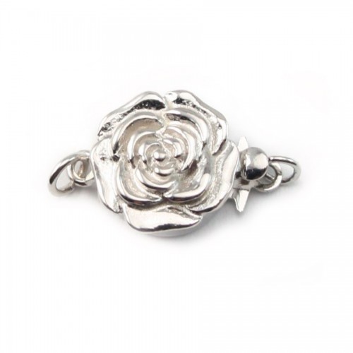 Silver 925 Round Flower Clasp 11mm x 1pc