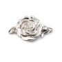 Argent 925 Fermoir Ronde Fleur 11mm x 1pc
