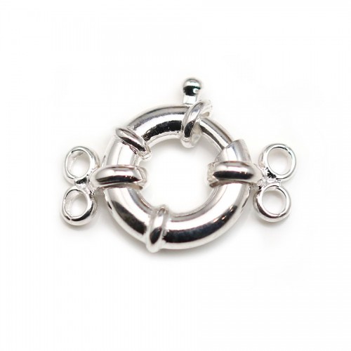 Argent 925 Fermoir bouée 14mm 2 Rangs x 1pc