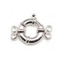 Argent 925 Fermoir bouée 14mm 2 Rangs x 1pc
