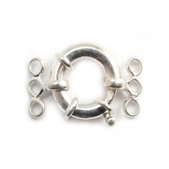 Argent 925 Fermoir bouée 15mm 3 Rangs x 1pc