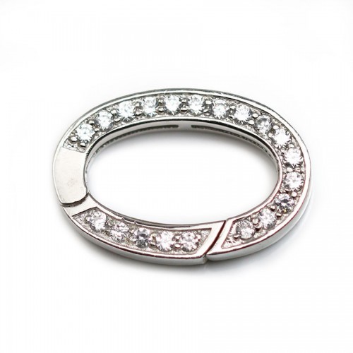Fermoir with  zircon 15x32mm  x 1pc