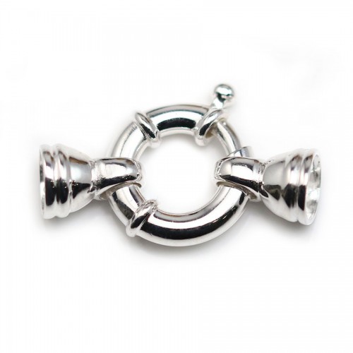 Argent 925 Fermoir a ressort 16x30mm boué  6.5mm x 1pc  