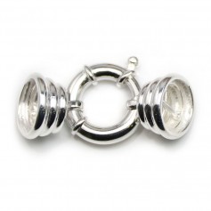 Argent 925 Fermoir  bouée à ressort 18x35mm embout 15mm x 1pc  