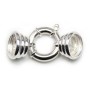 Argent 925 Fermoir  bouée à ressort 18x35mm embout 15mm x 1pc  
