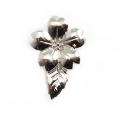 Argent 925 rhodié Fermoir en fleur 20 mm x 1pc