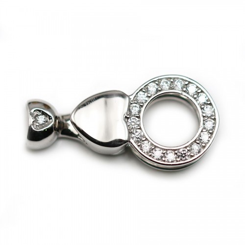 Fermoir with  zircon 15x32mm  x 1pc