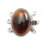 Fermoir 3R en cabochon Pierre oeil de tigre  13x18mm x 1pc