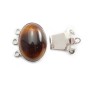 Fermoir 3R en cabochon Pierre oeil de tigre  13x18mm x 1pc