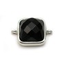 Intercalaire pour cabochon carré, argent 925, 10mm x 1pc
