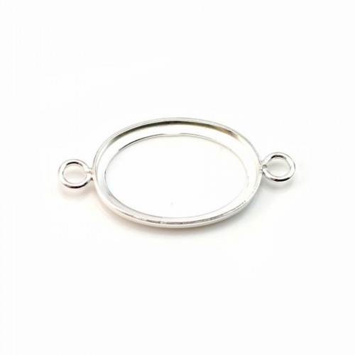 Soporte ovalado para pegar, plata 925, 13x18mm x 1pc