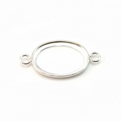 Intercalaire support oval à coller, argent 925, 13x18mm x 1pc