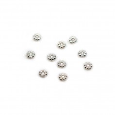 Coupelle en fleur en argent 925 4mm x  10pcs