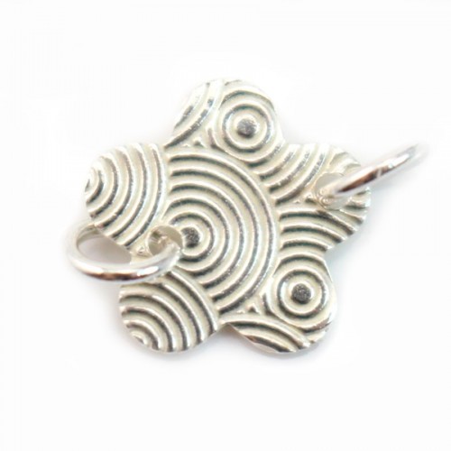 925 Sterling Silver Flower spacer 9mm x 2pcs  