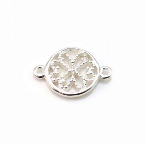 Intercalaire fleur, argent 925, 8.5x12.5mm x 2pcs