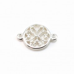 Intercalaire fleur, argent 925, 8.5x12.5mm x 2pcs