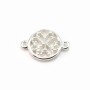 Intercalaire fleur, argent 925, 8.5x12.5mm x 2pcs