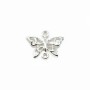Intercalaire papillon, argent 925, 9x11mm x 2pcs