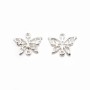 Intercalaire papillon, argent 925, 9x11mm x 2pcs